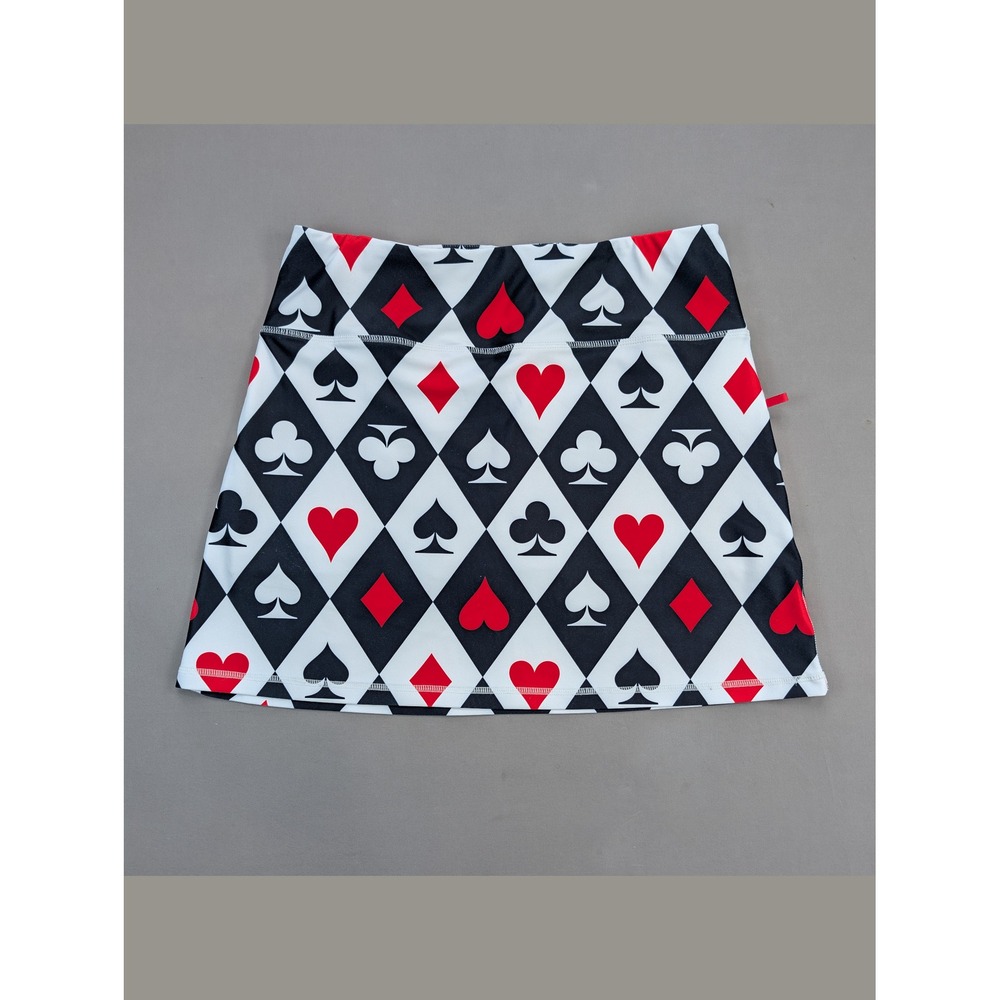 Ready Golf Playing Card Print Golf Skort Small Casino Tennis Pickleball